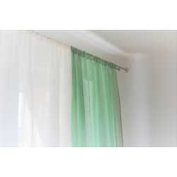 firanka lniana ecru na karniszu