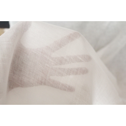 Tkanina lniana ecru 100% len – idealna na firanki przepuszczające światło